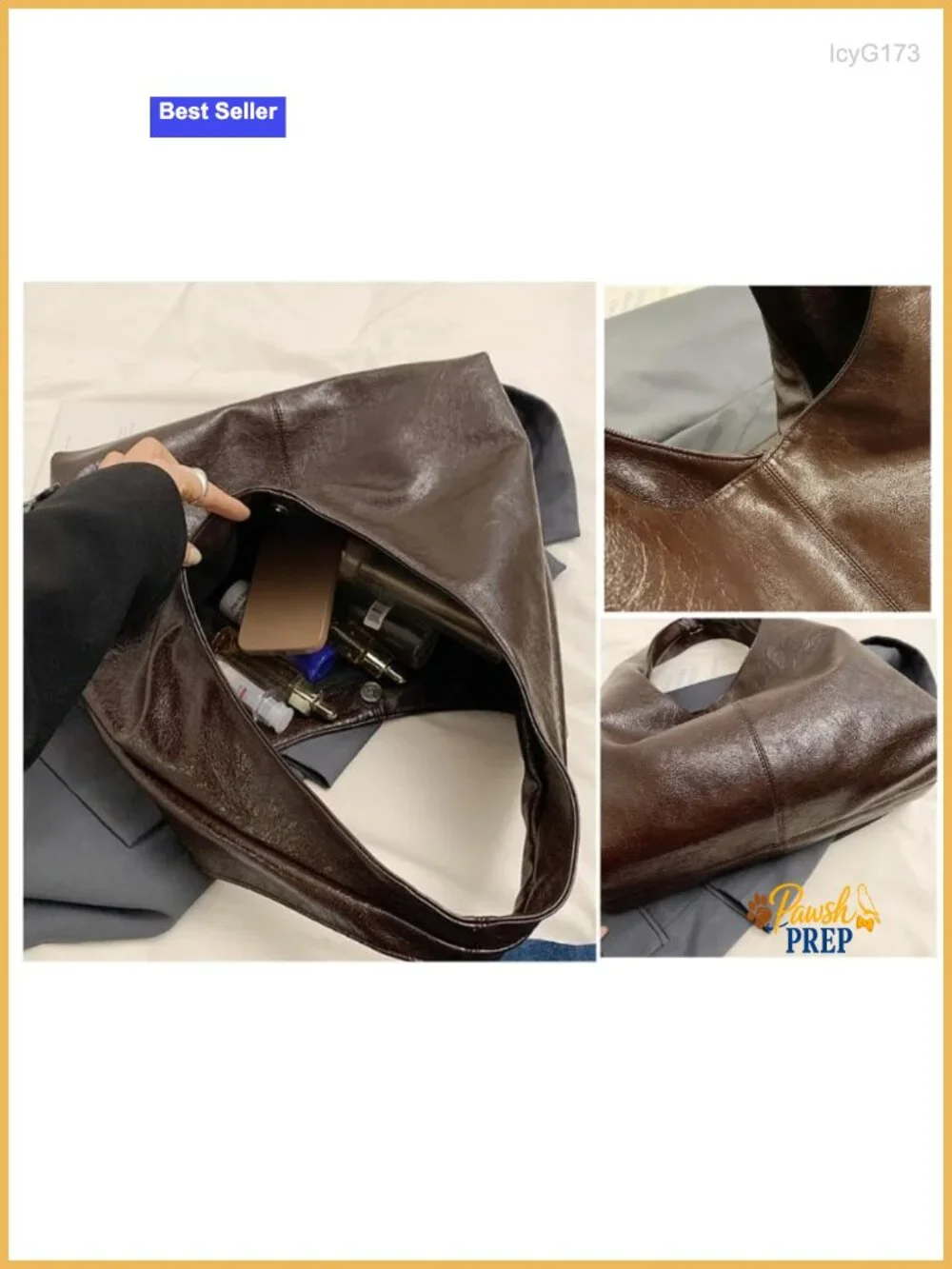 Large Slouchy Hobo Tote Bag for Women Faux Leather Handbag Shoulder Bag